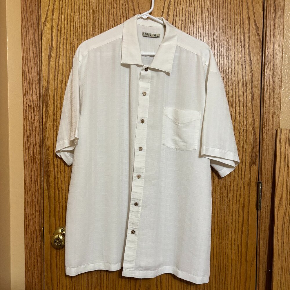 Men's Batek Bay NWOT short sleeve White Cabana Shirt 2XL